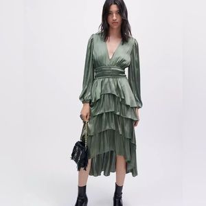 Maje Ruffled Midi dress